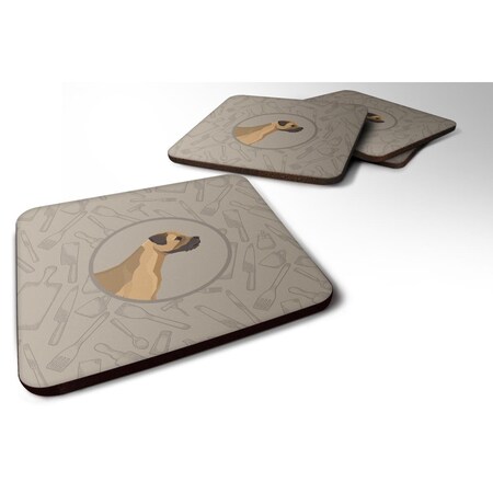 Border Terrier In The Kitchen Foam Coasters - Set Of 4